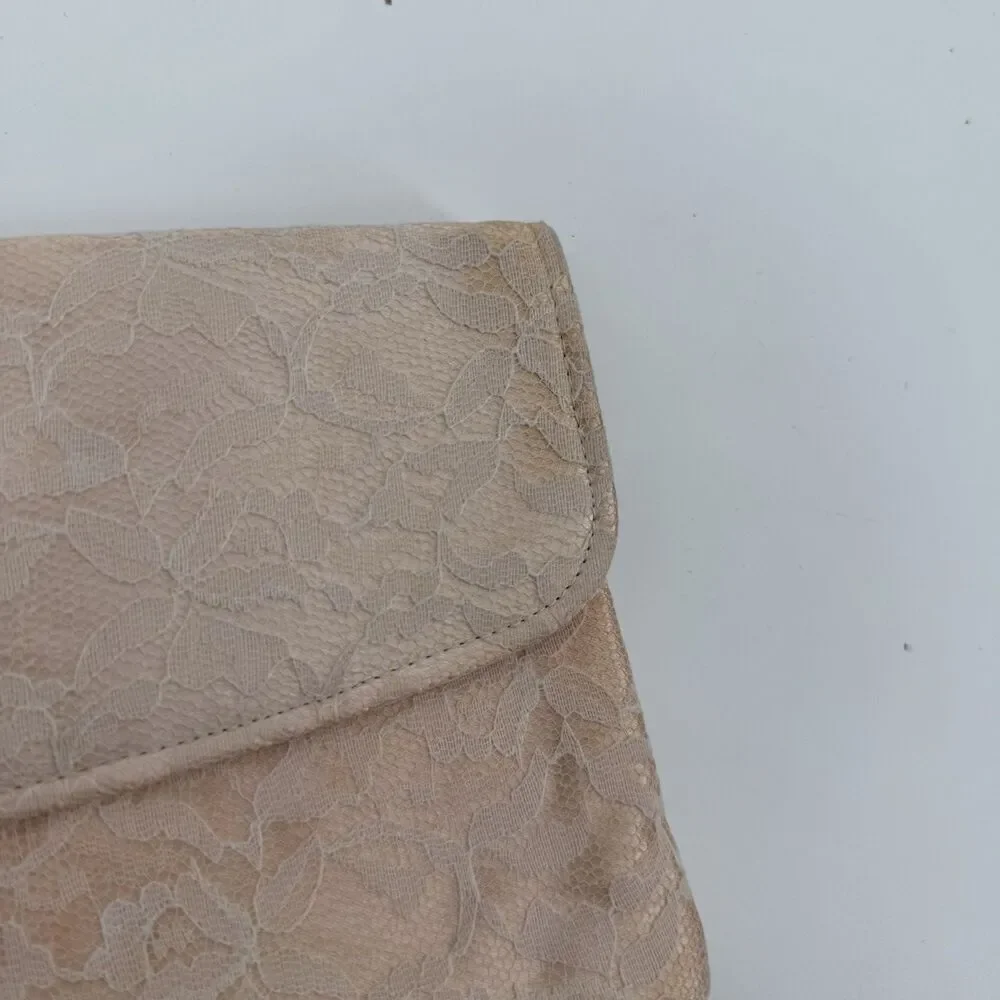 Vintage Unbranded Light Pink Lace Clutch Bag Delicate